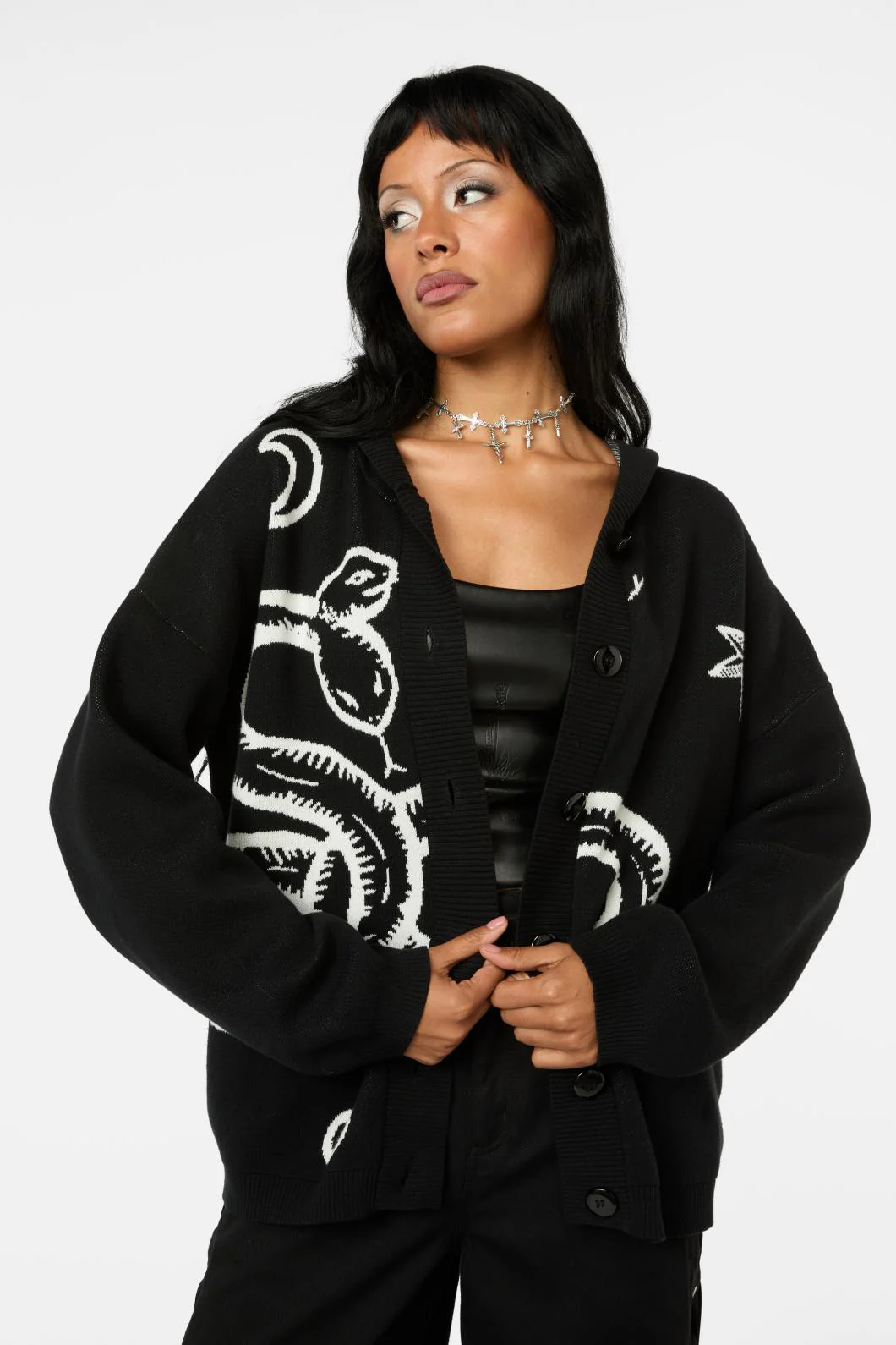 Reclaim Snake Hooded Cardi