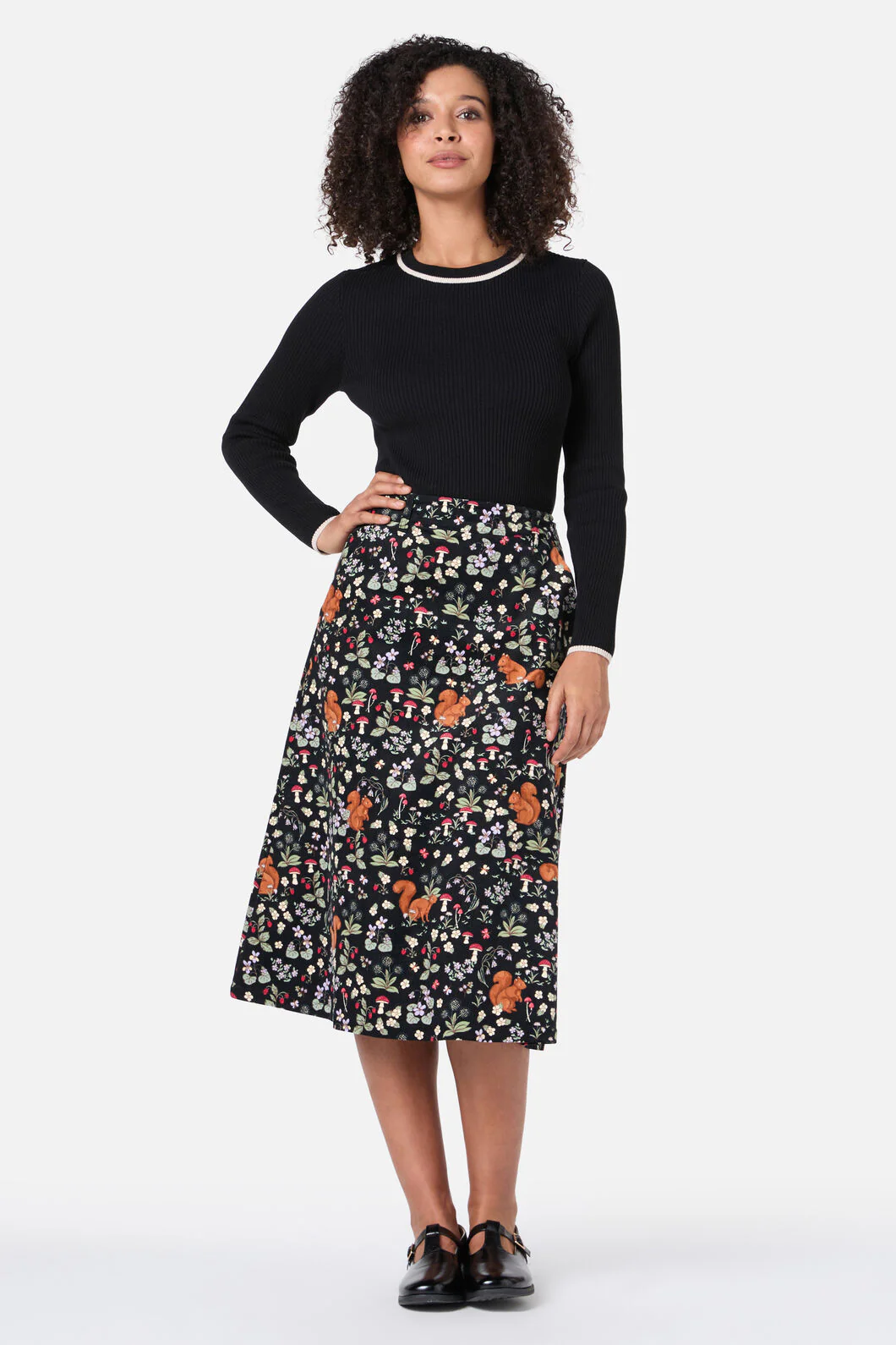 Squirrel Away Cord Midi Skirt
