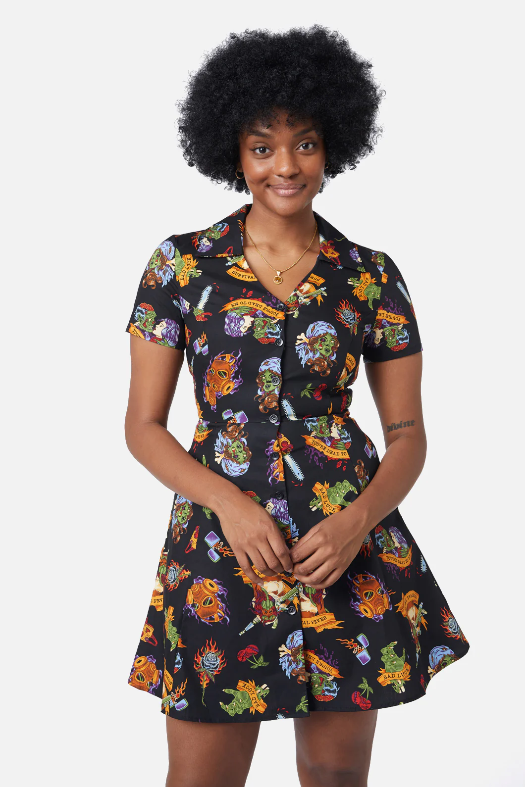 Tattoo Zombie Shirt Dress