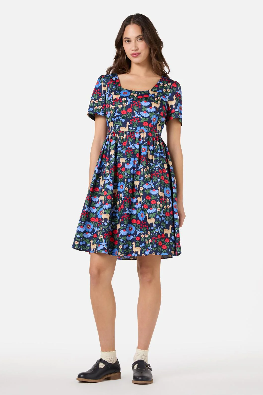 Llama Short Sleeve Dress
