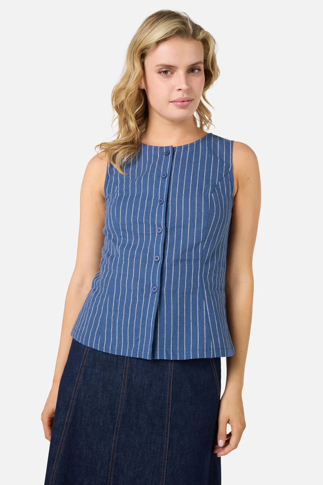 Frankie Pinstripe Vest Top