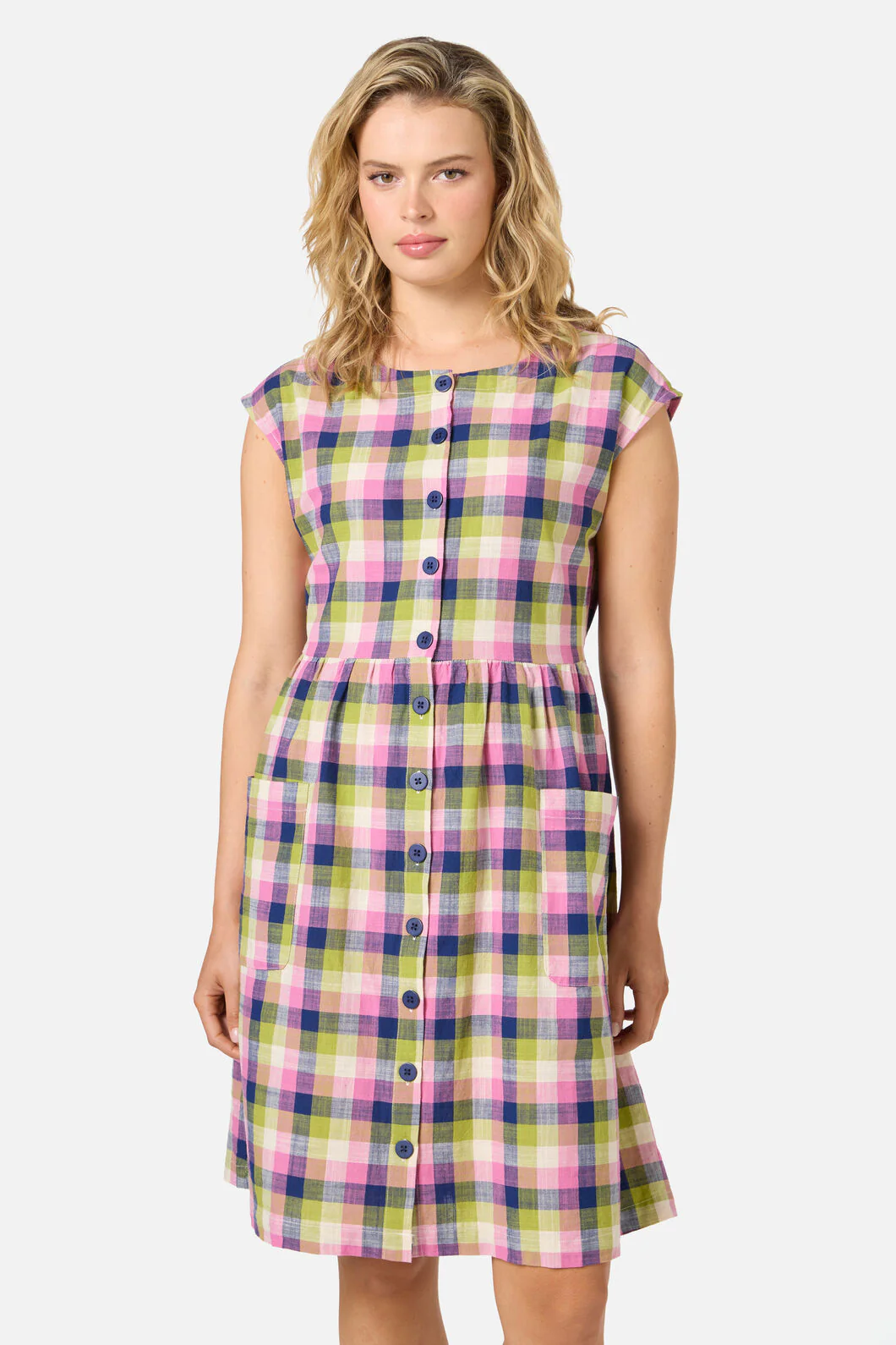 Cassie Check Smock Dress