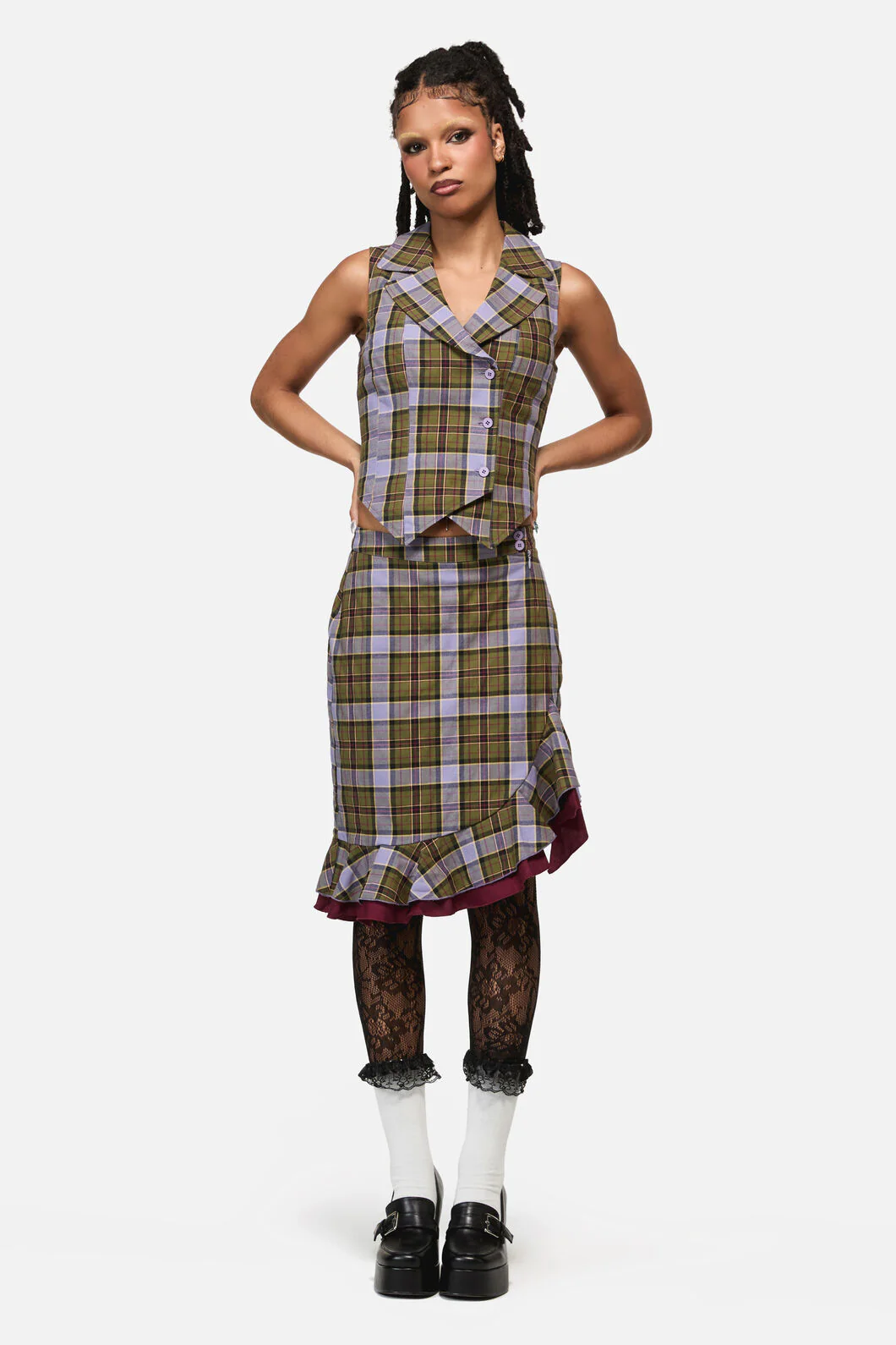 Apothecarius Wrap Tartan Skirt