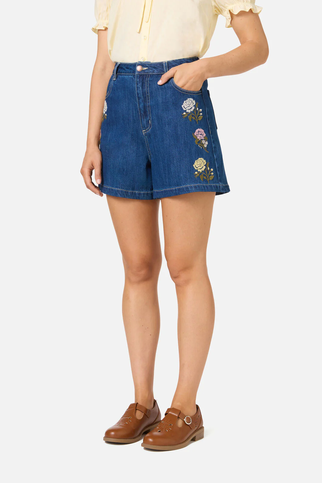 Astrid Rose Embroidered Short
