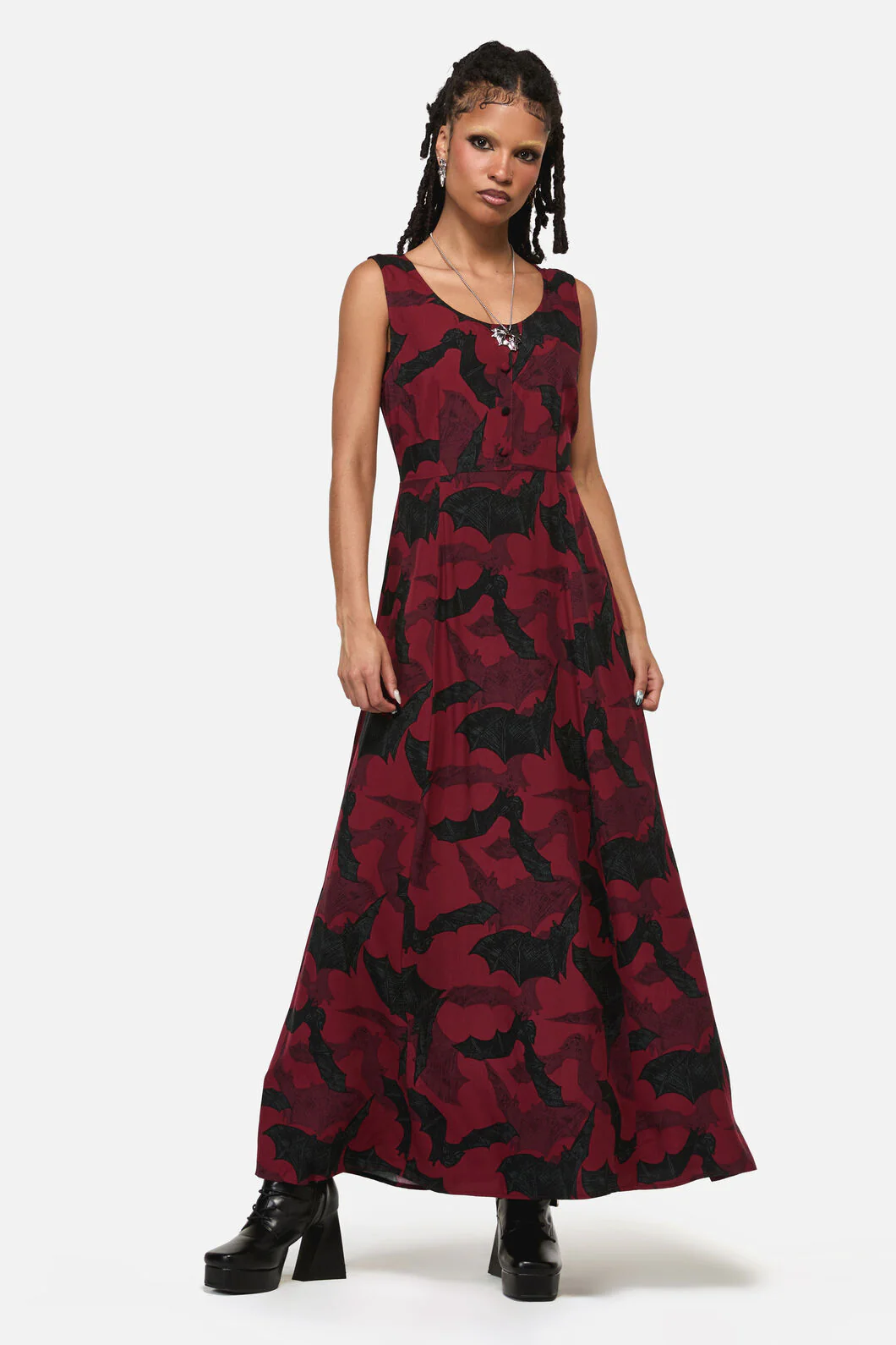 Batz Sleeveless Goth Midi Dress