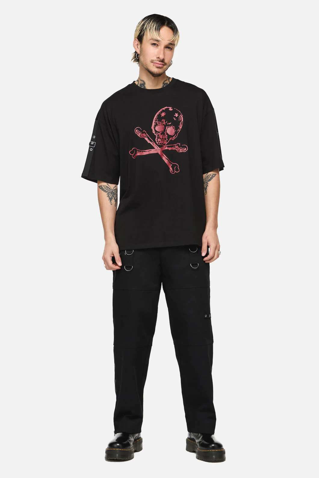 Skull Grunge Print Tee