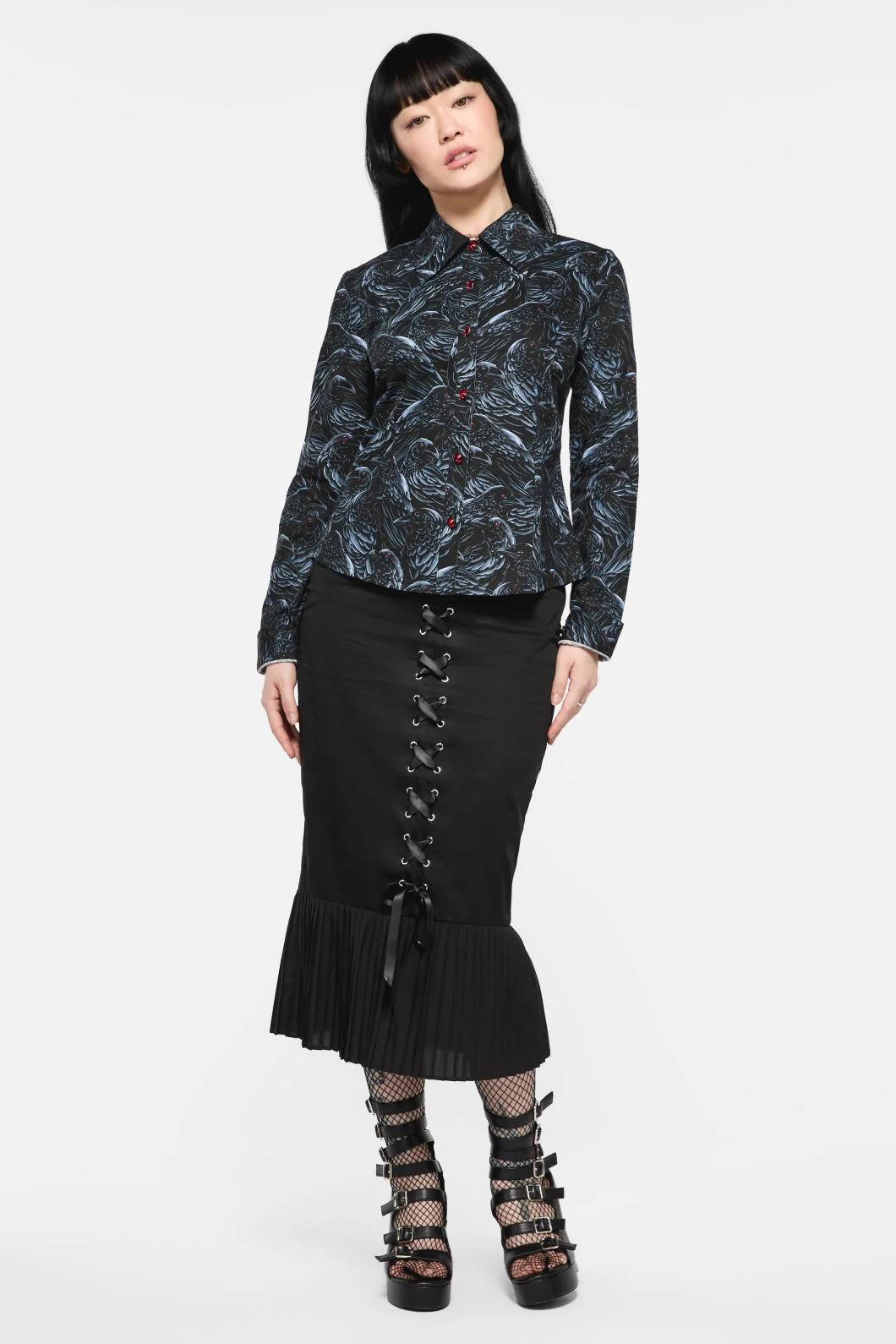 Murder Of Crows Long Sleeve Blouse