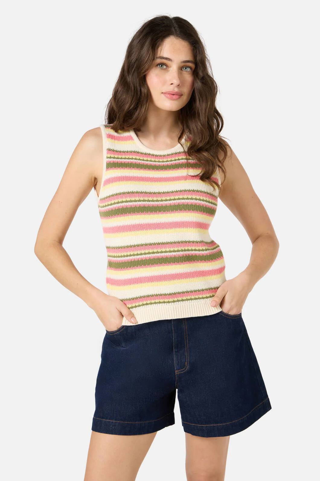Sunset Stripe Knit Tank