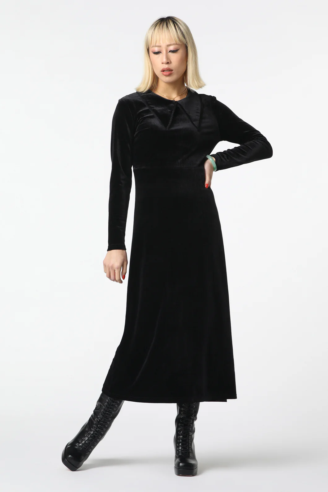 Velour Goth Maxi Dress