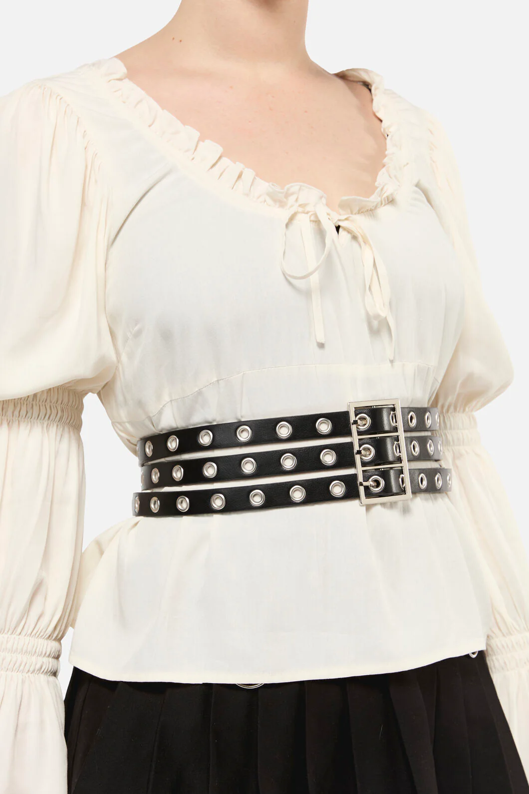 Triple Band Eyelet Wasit Belt