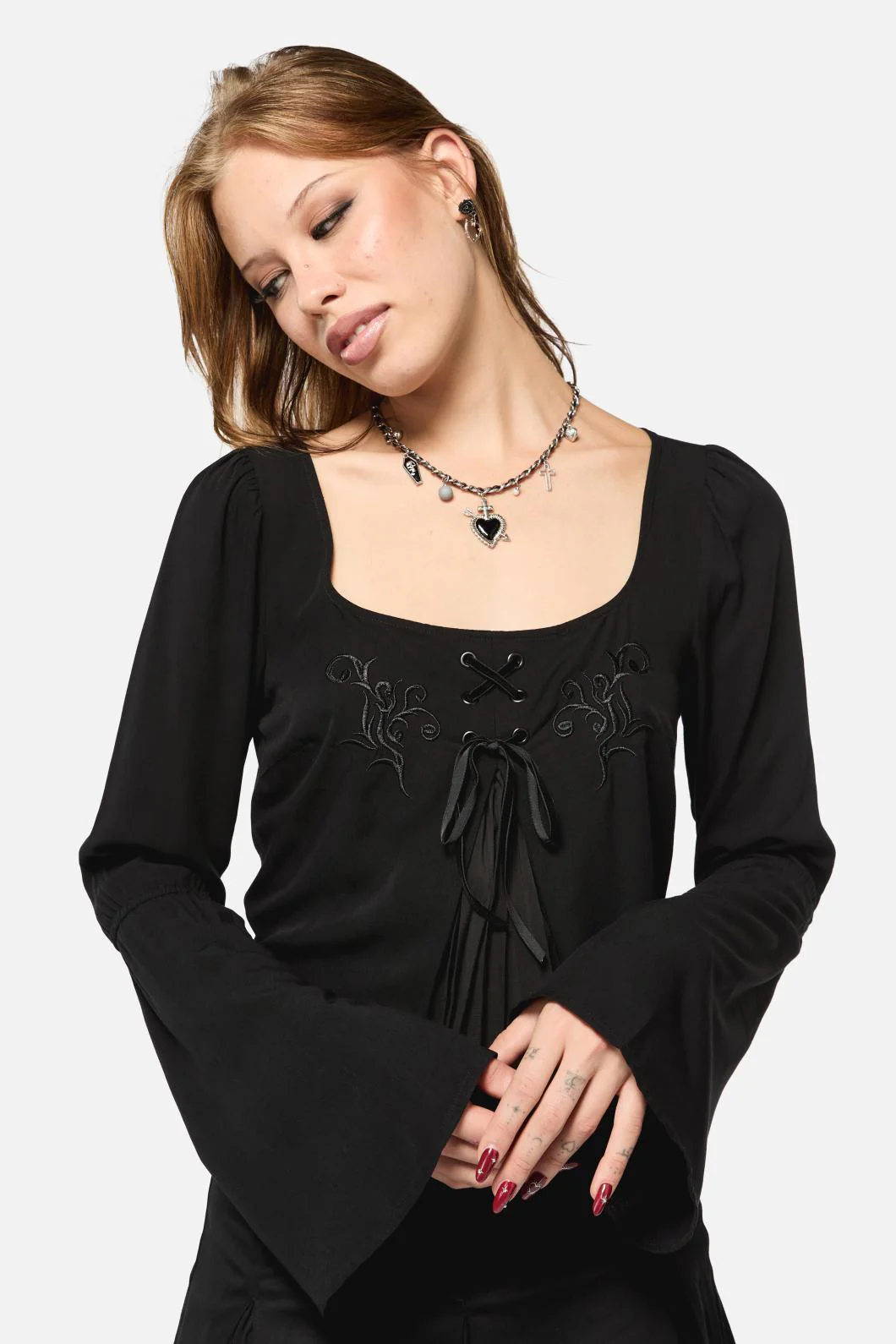 Filigree Pleat Goth Top