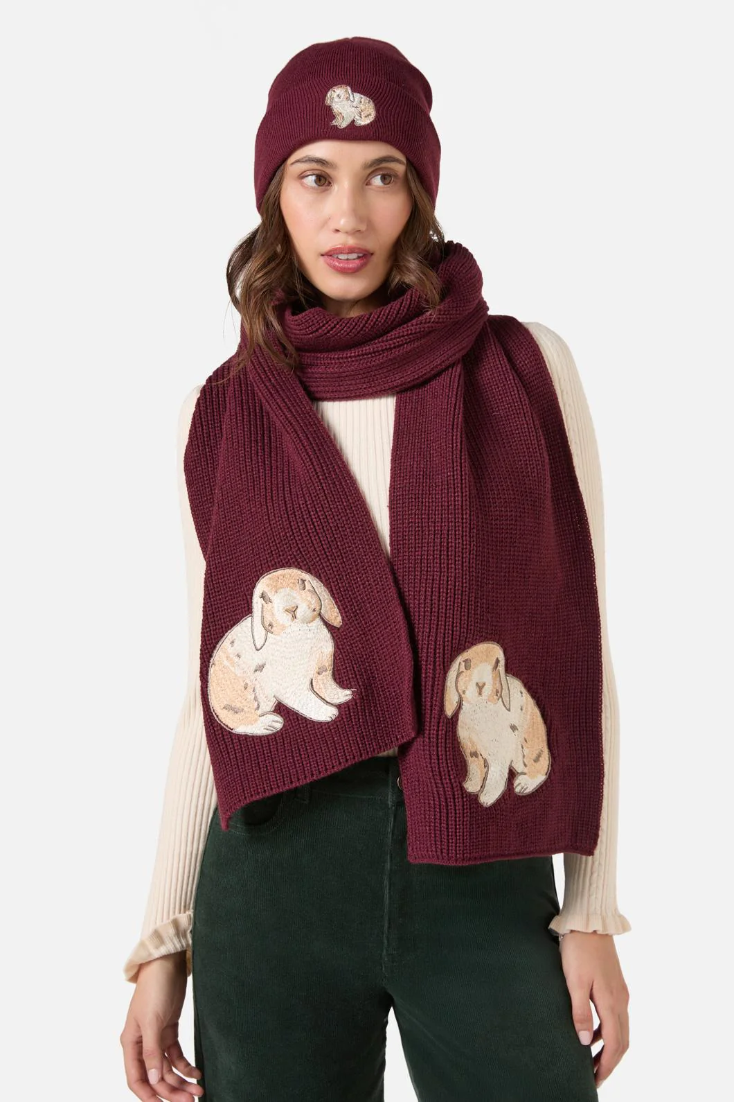 Coco Rabbit Embroidered Beanie