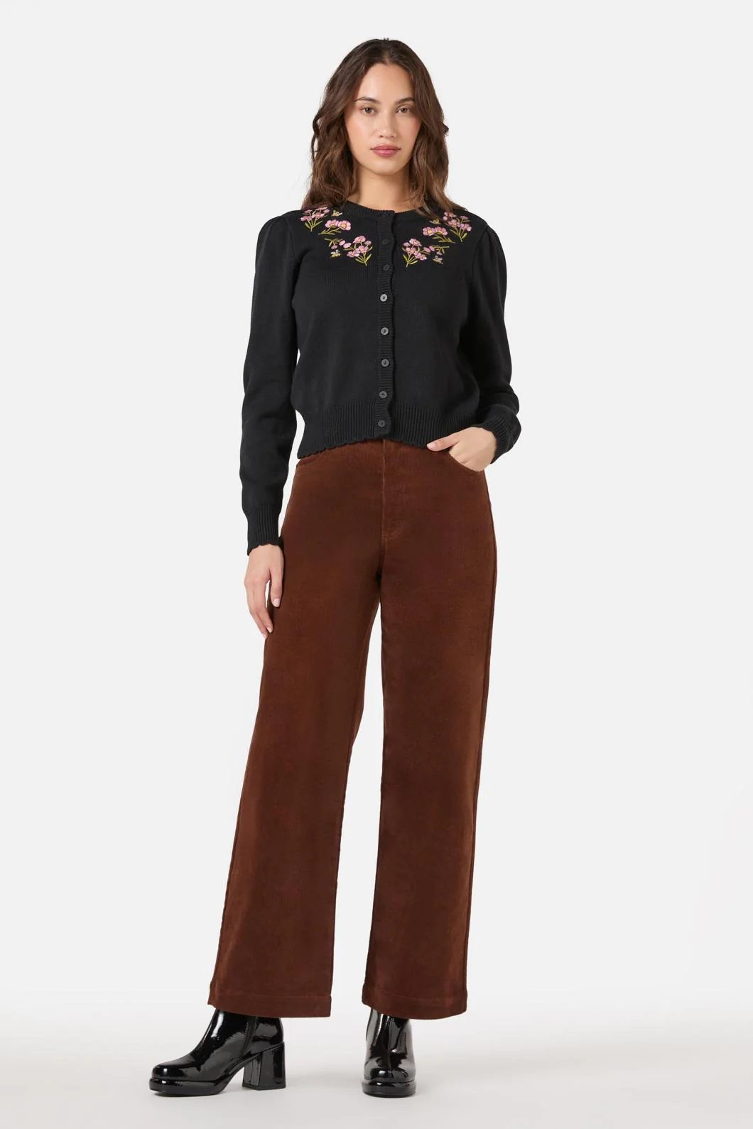 Flora Bee Embroidered Cardigan