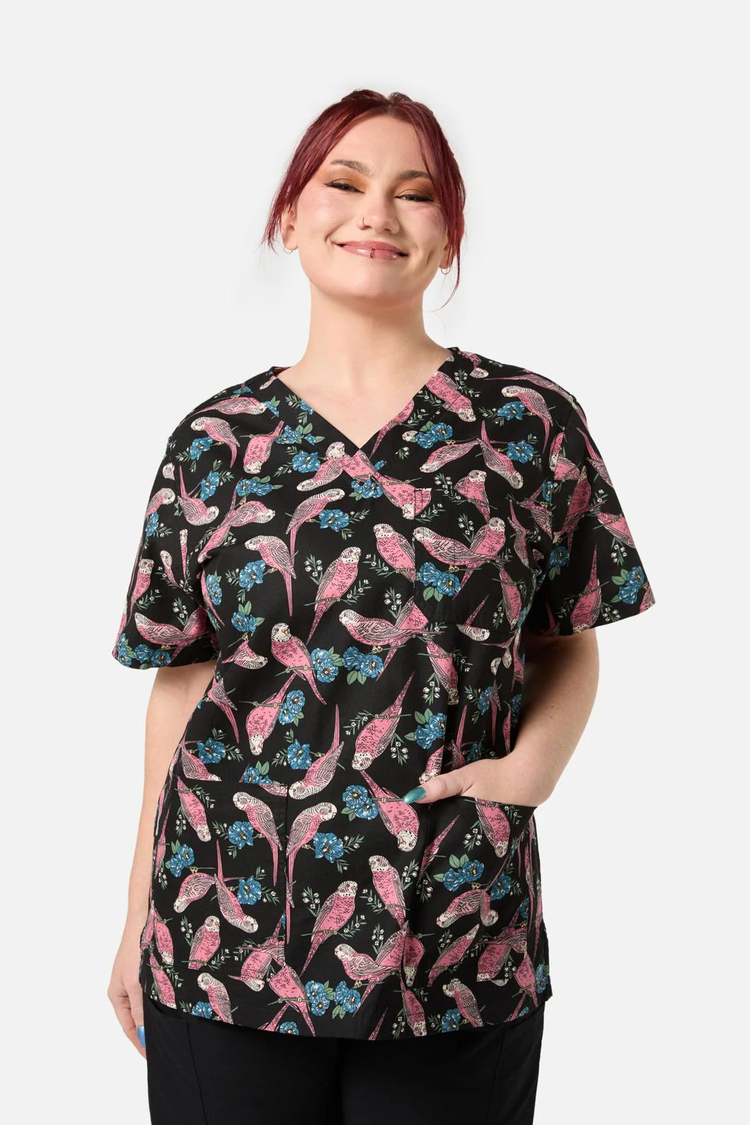 Budgie Love Top & Pant Scrub Set