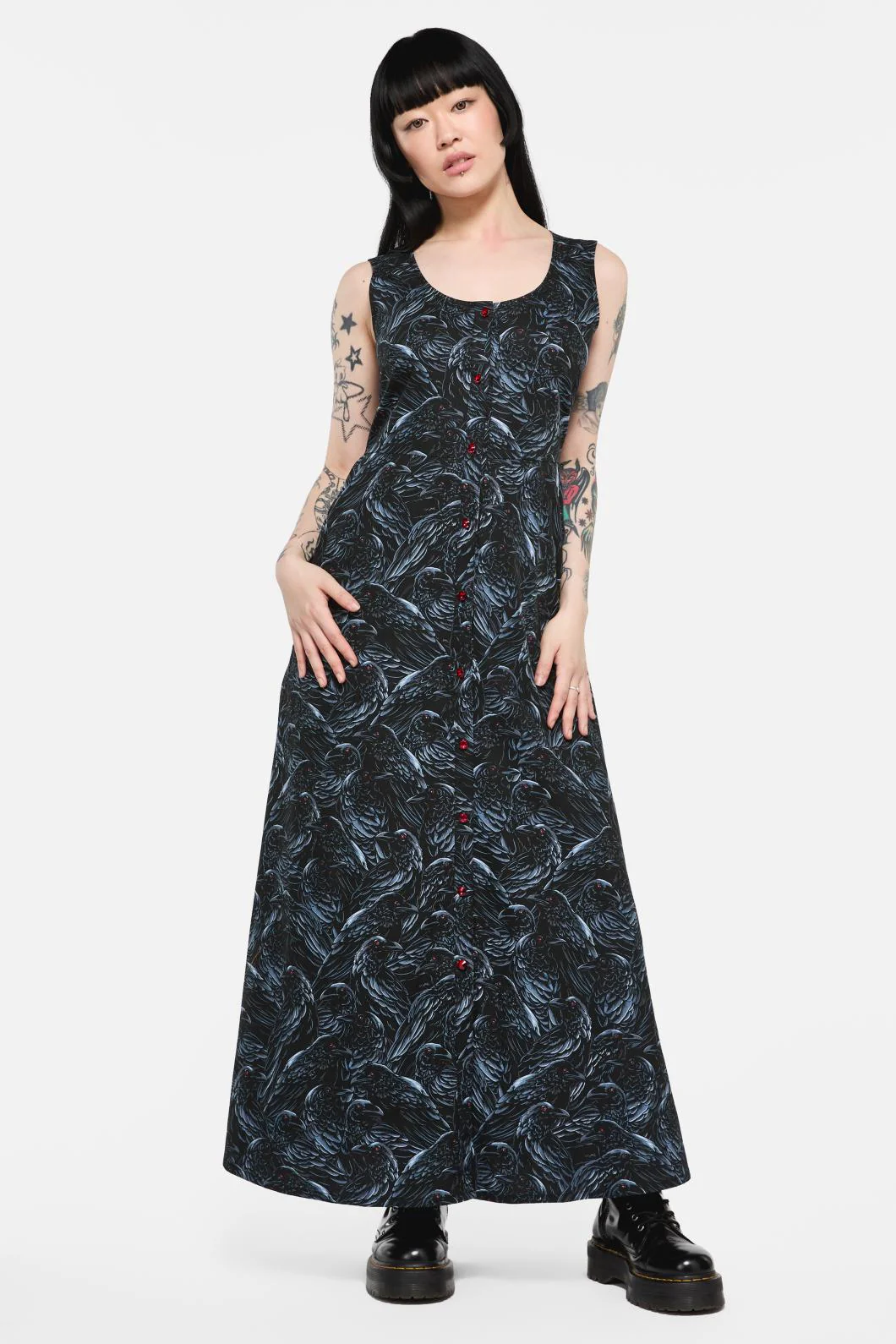 Murder Of Crows Midi Dress