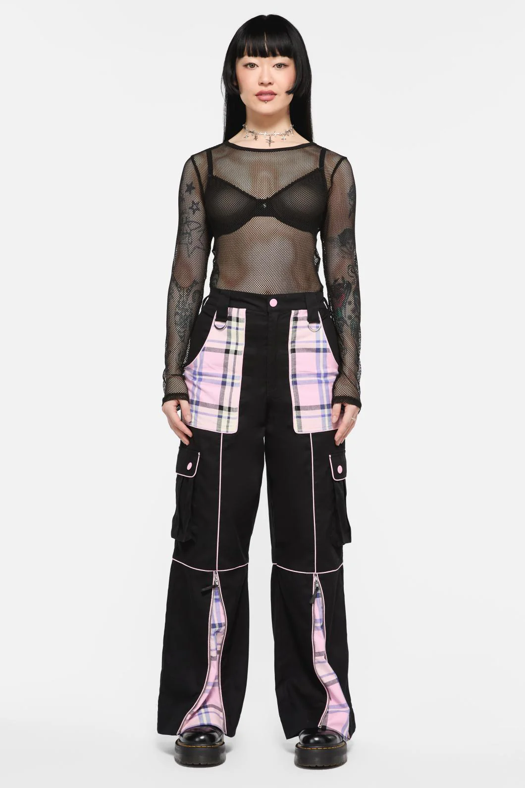 Dragon Scales Tartan Contrast Cargo