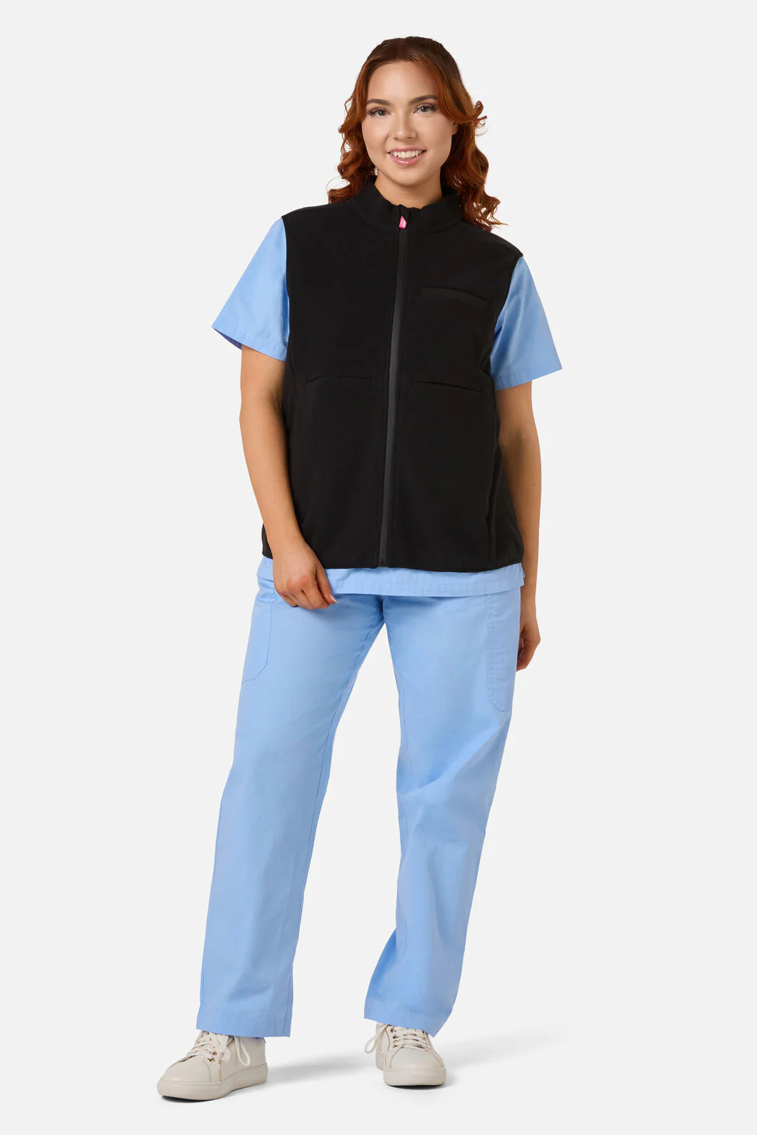 Black Polar Fleece Scrub Vest