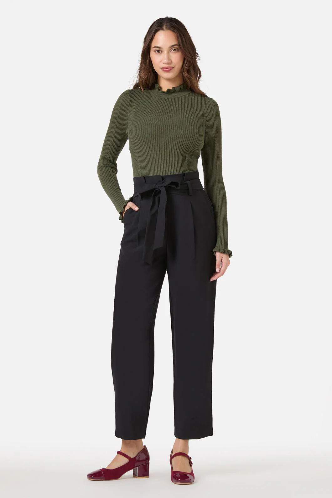 Hailey High Waisted Pleat Pant