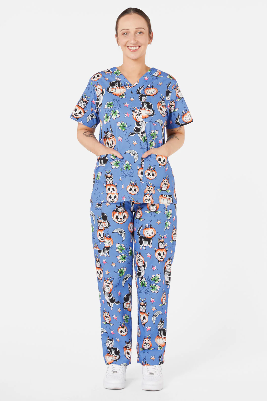 Pumpkin Kitty Scrub Set