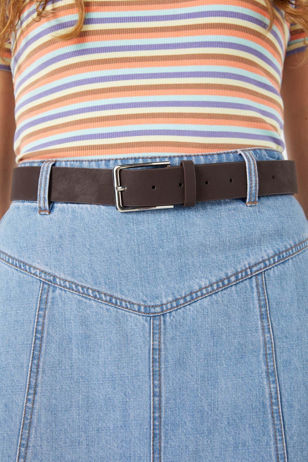 Coffee Faux Nubuck Belt