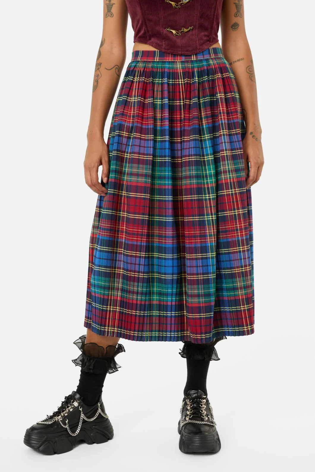 Sainted Tartan Pleated Skirt