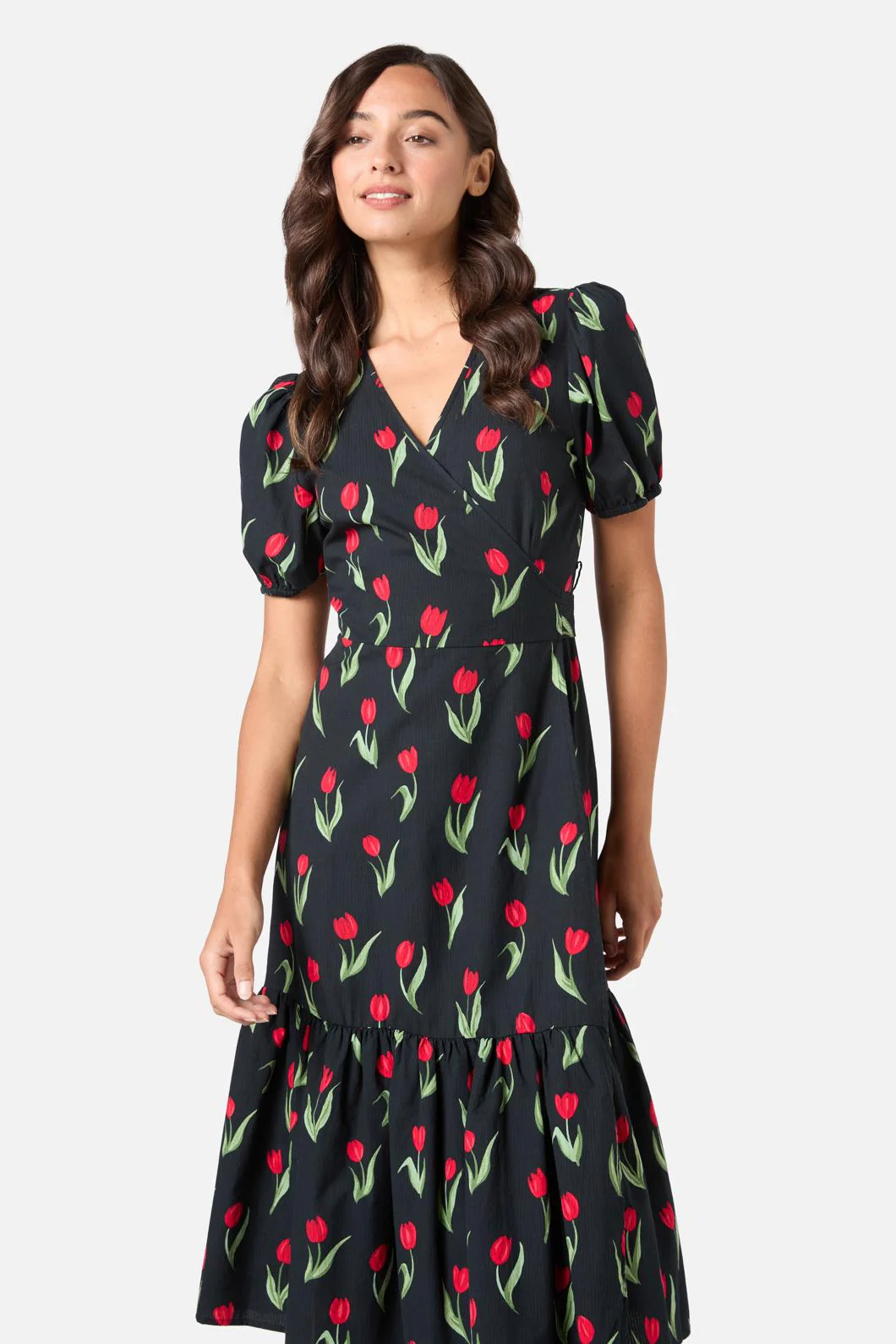 Tulip Midi Wrap Dress