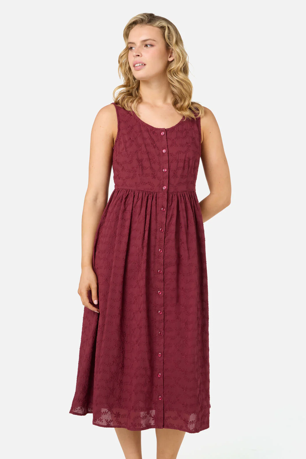 Lily Broidery Midi Dress