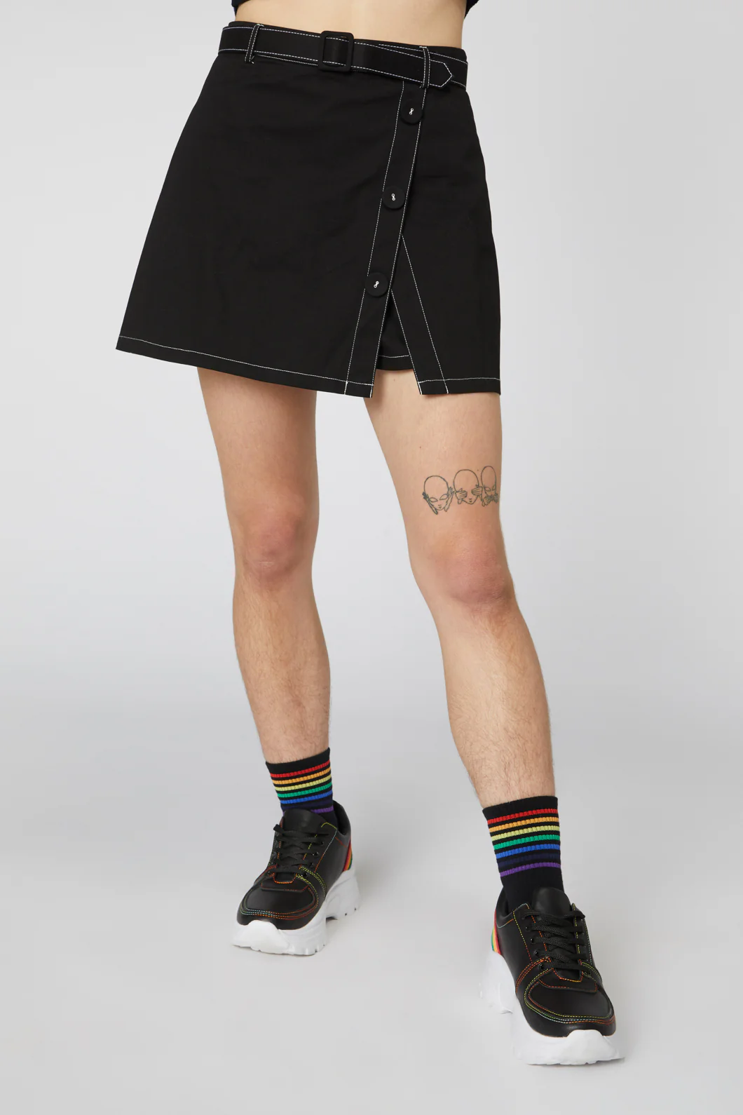 Bad Guy Belted Twill Skort