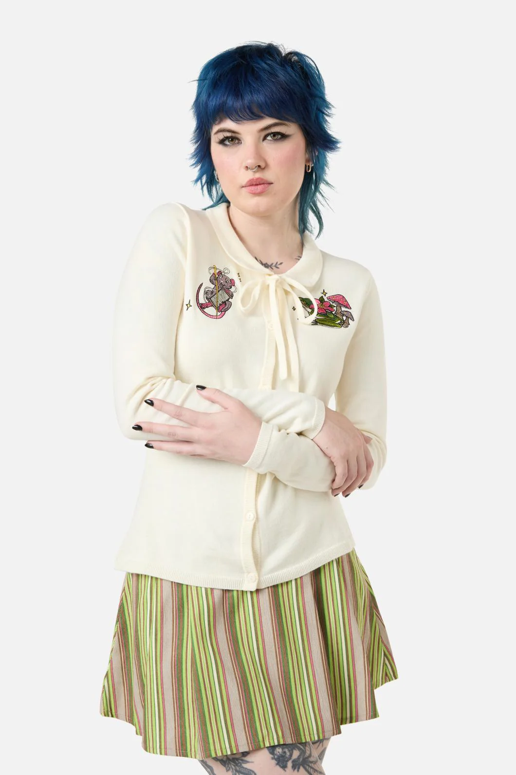 Critters Emb Fitted Cardigan