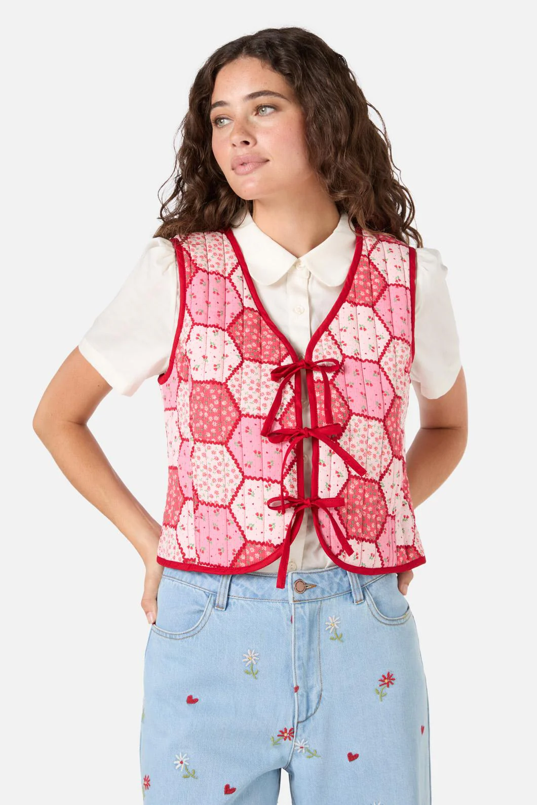 Patchwork Quilted Tie Vest