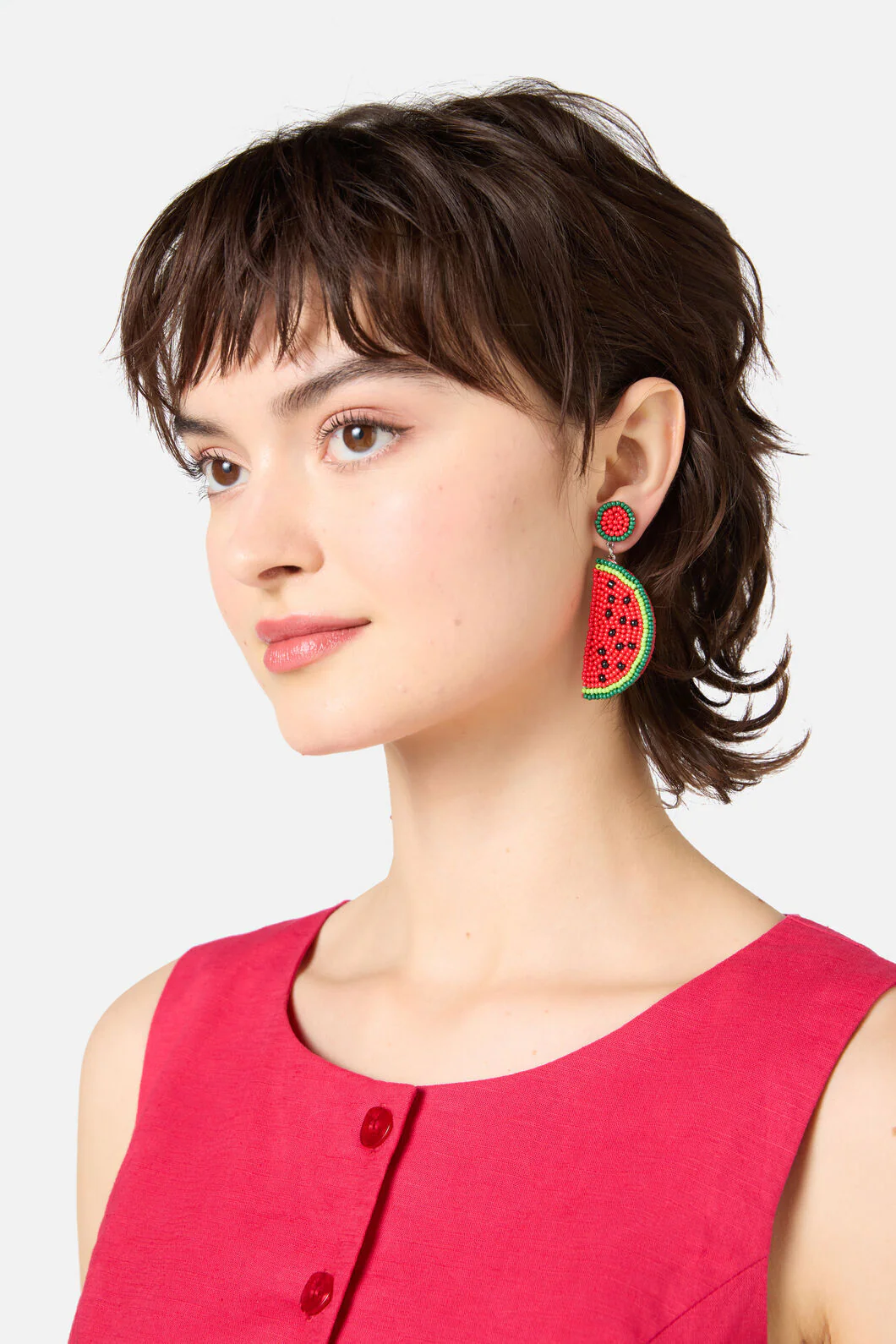 Watermelon Beaded Earrings