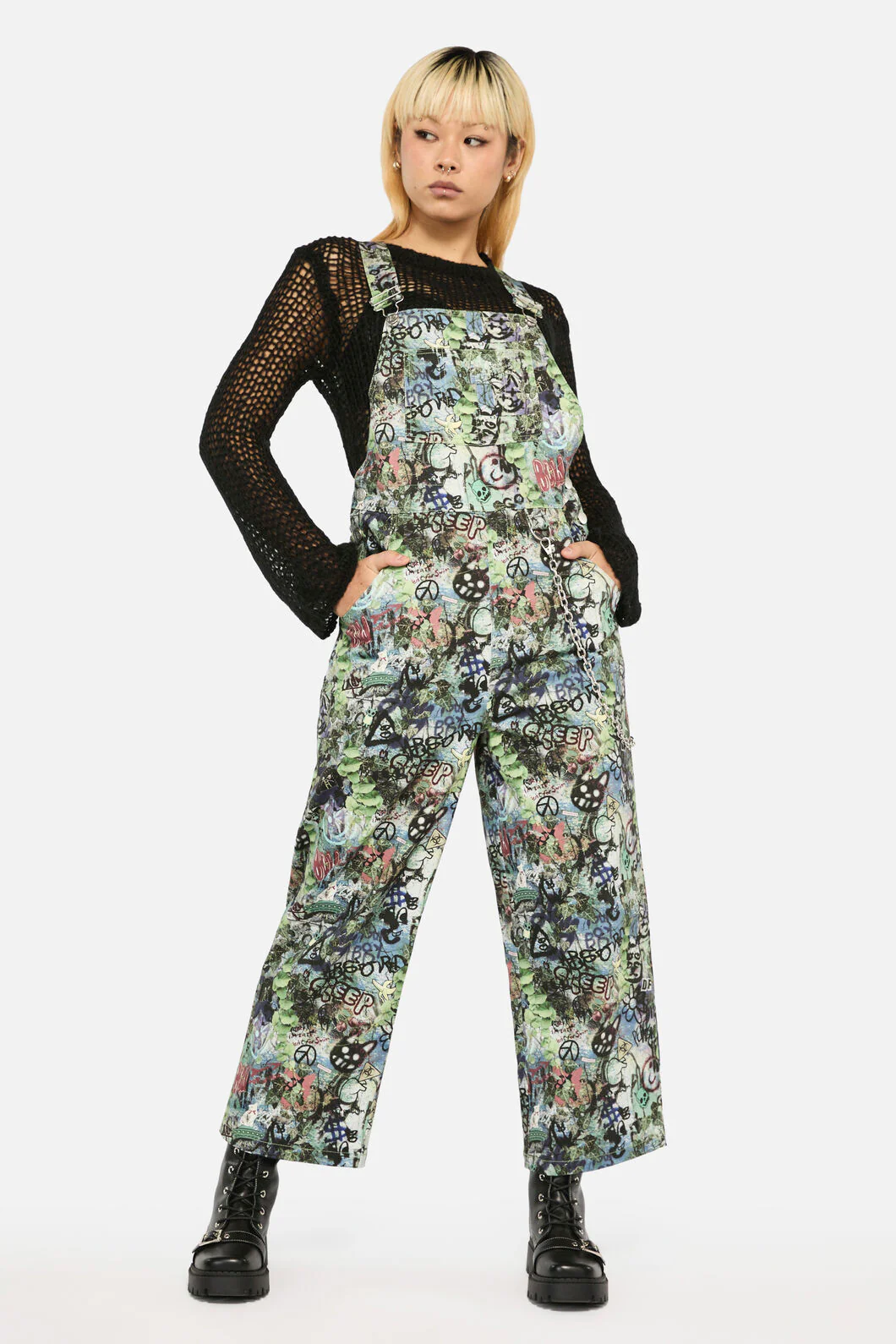 Laneway Print Drill Overalls