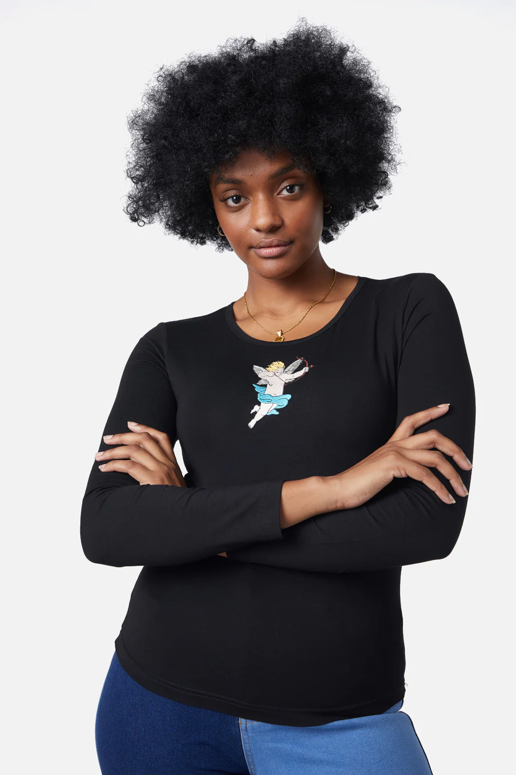 Embroidered Cherub Top