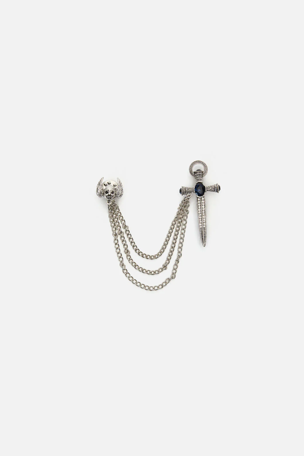 Dagger & Skull Chain Pin