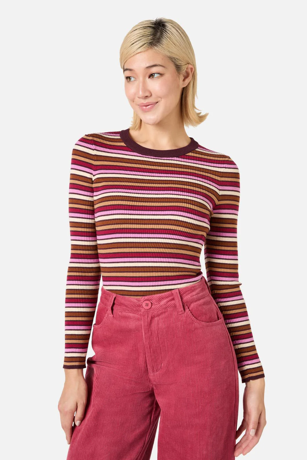 Darcy Stripe Rib Knit Top