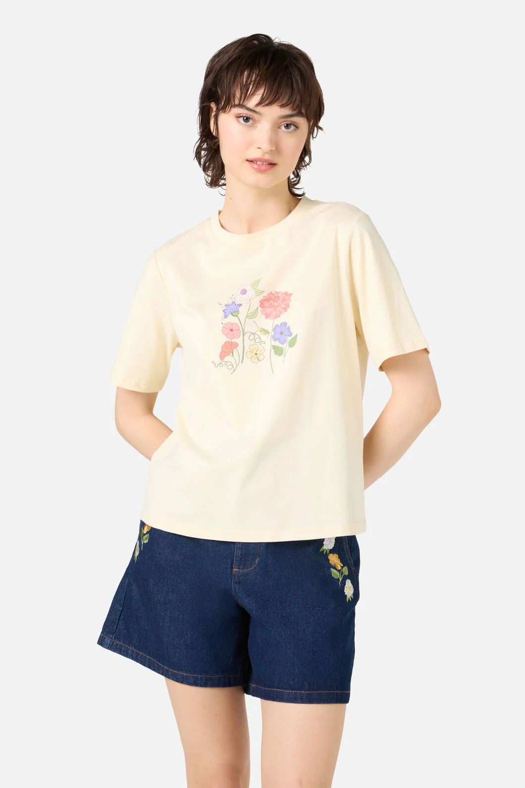 Grasshopper Floral Relaxed Tee