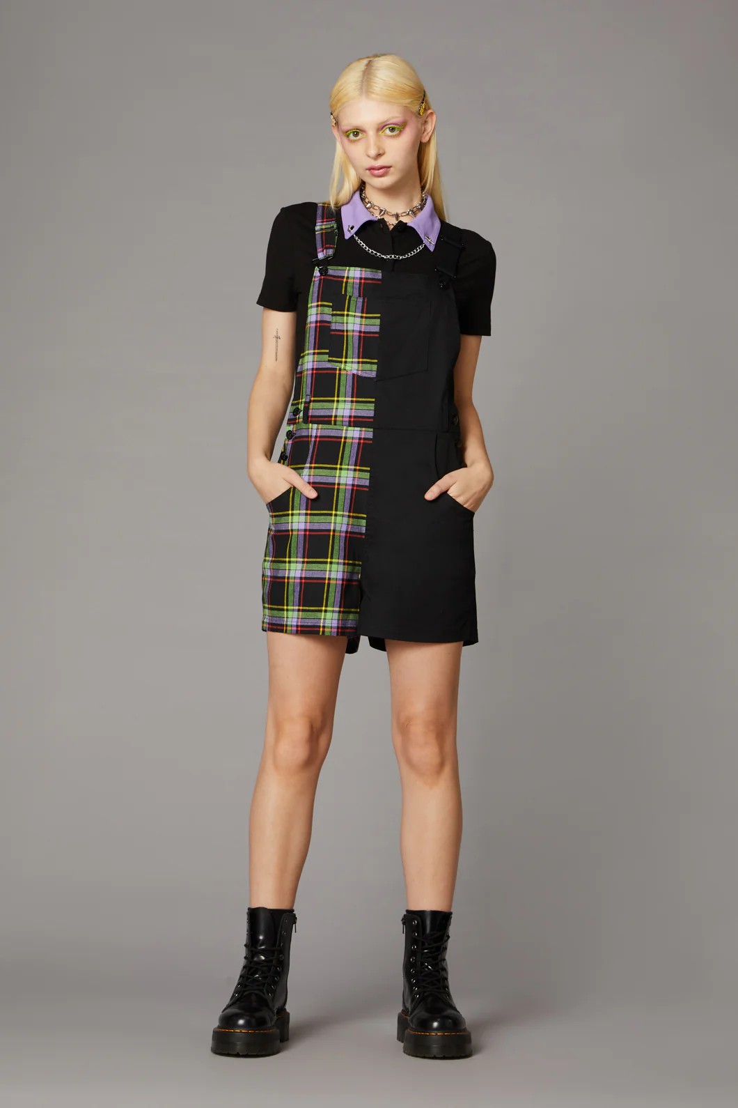 Vivid Tartan Goth Overall