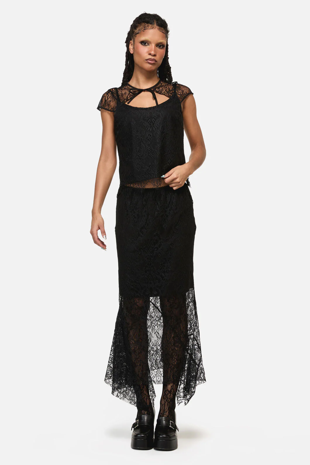 Ellen Lace Goth Formal Skirt
