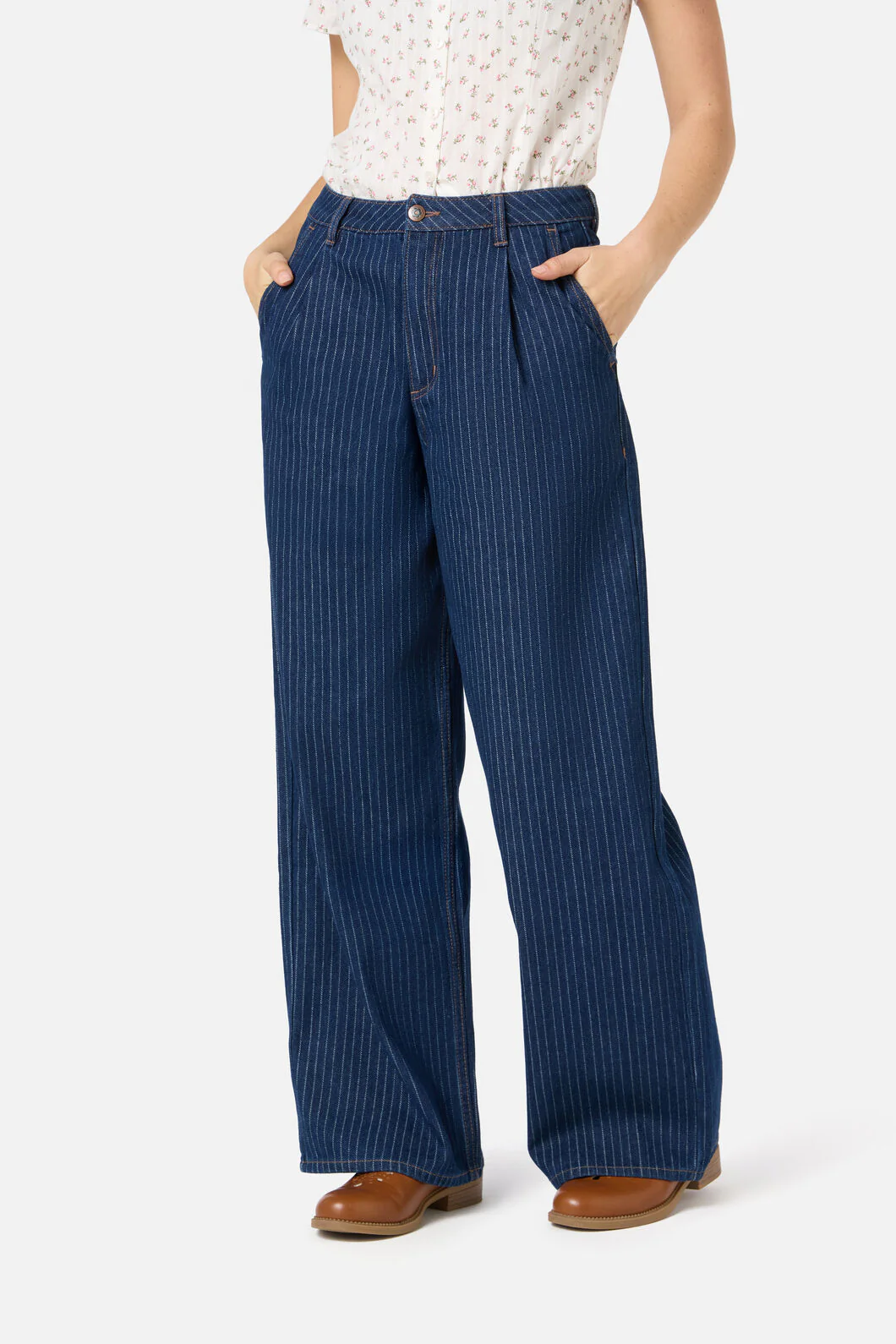 Pinstripe Relaxed Jean