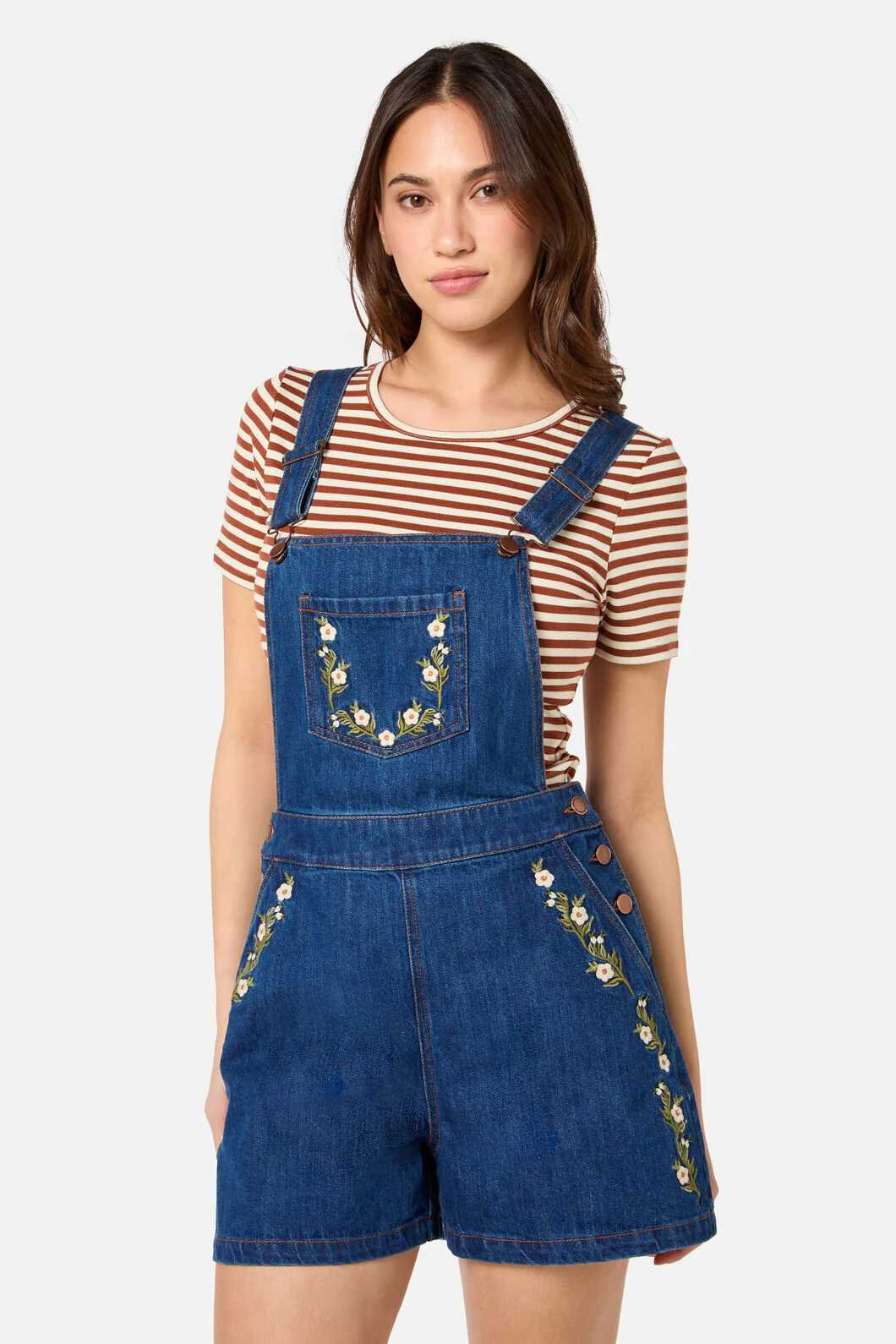 Esme Embroidered Short Overall
