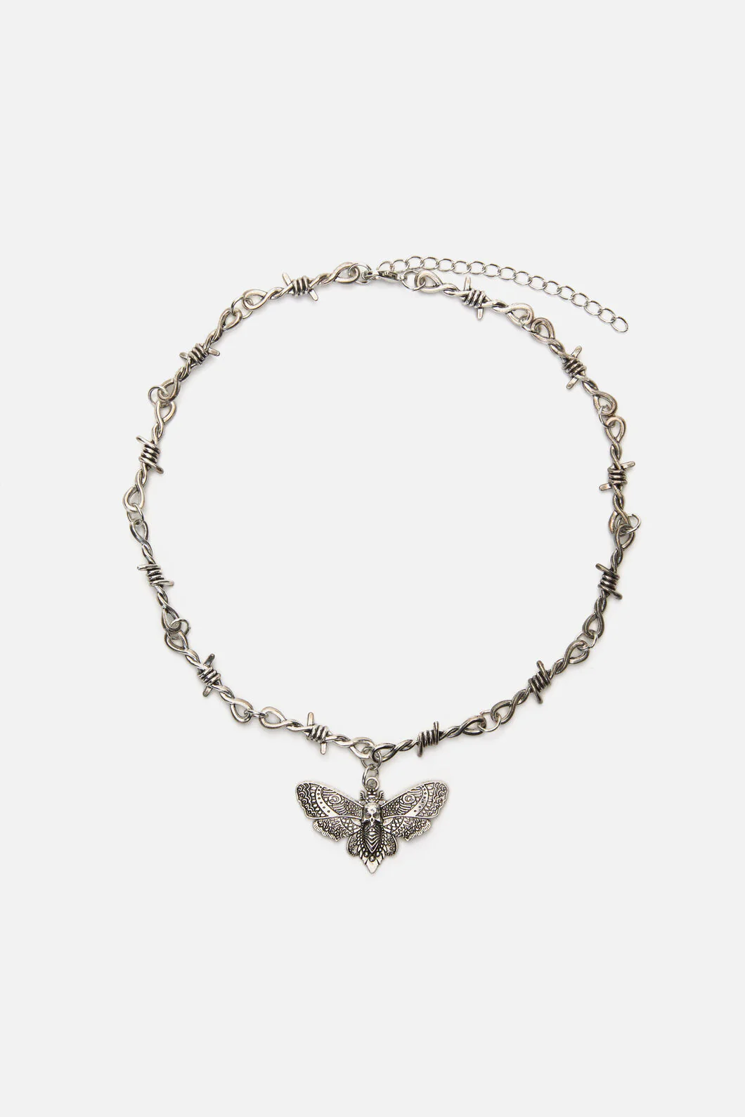Barbed Wire Moth Necklace