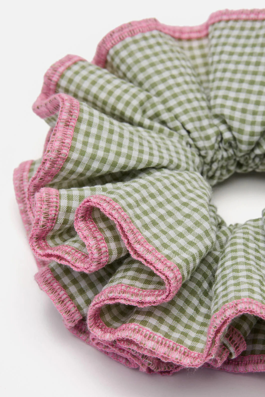 Green Gingham Scrunchie