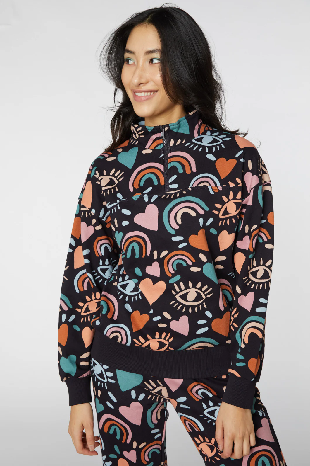 I Love Rainbows Zip Sweater