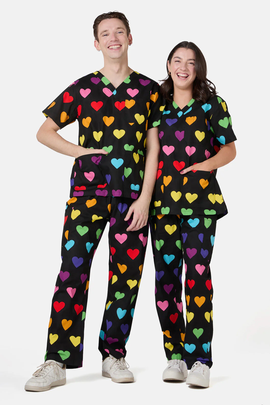 Rainbow Hearts Scrub Set