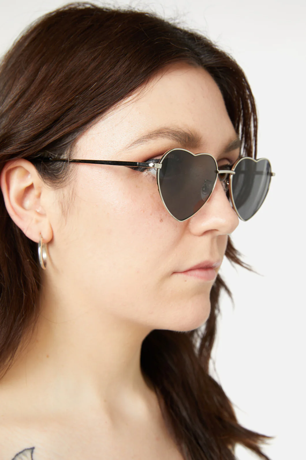 Silver Heart Frame Sunglasses