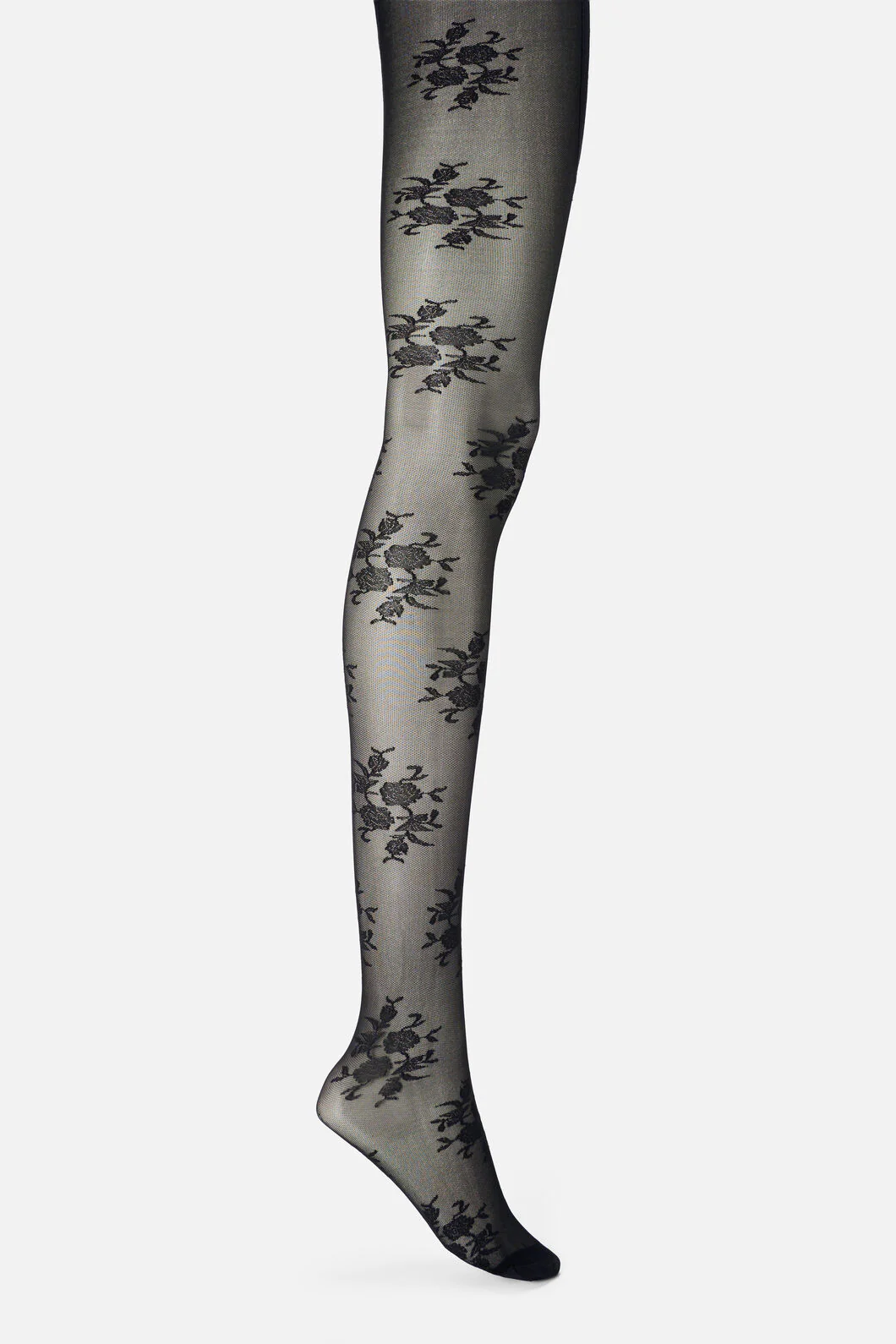 Black Roses Sheer Tights