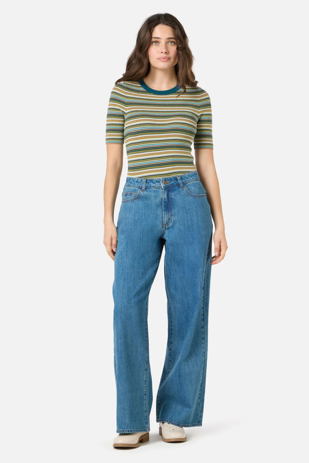 Ivy Mid Rise Striaght Leg Jean