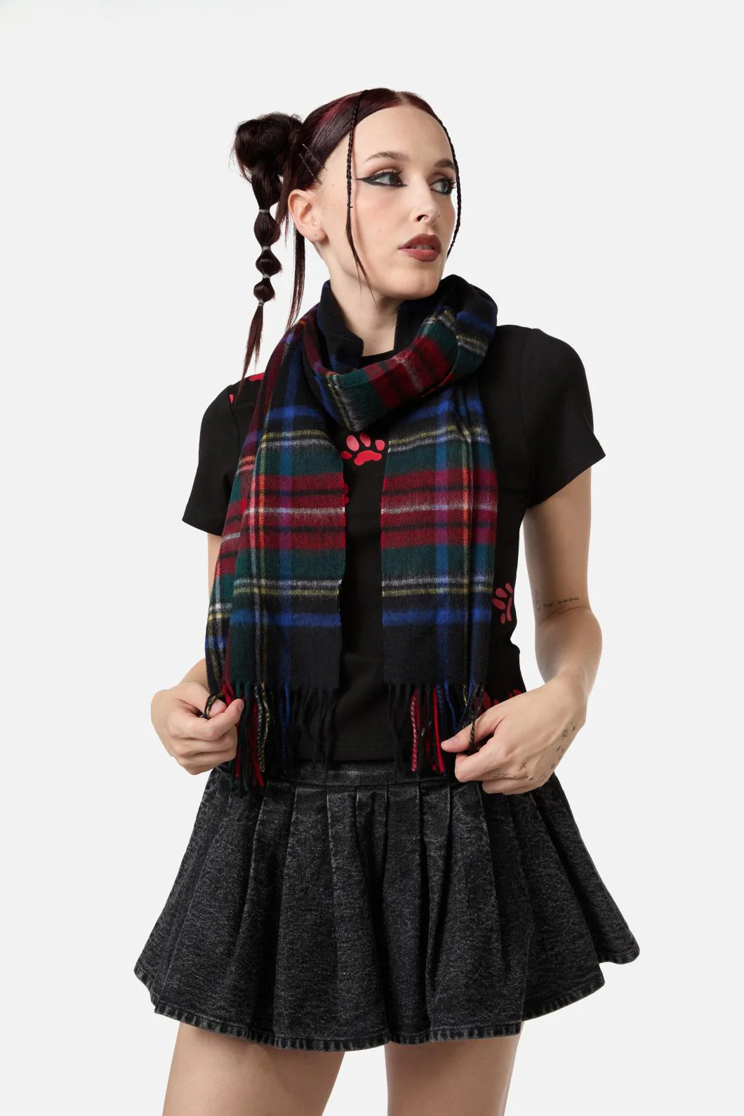 Black Tartan Scarf