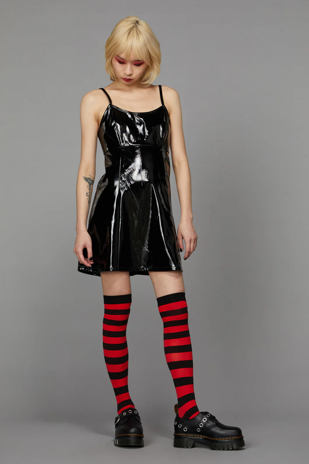 PU Contrast Panel Dress