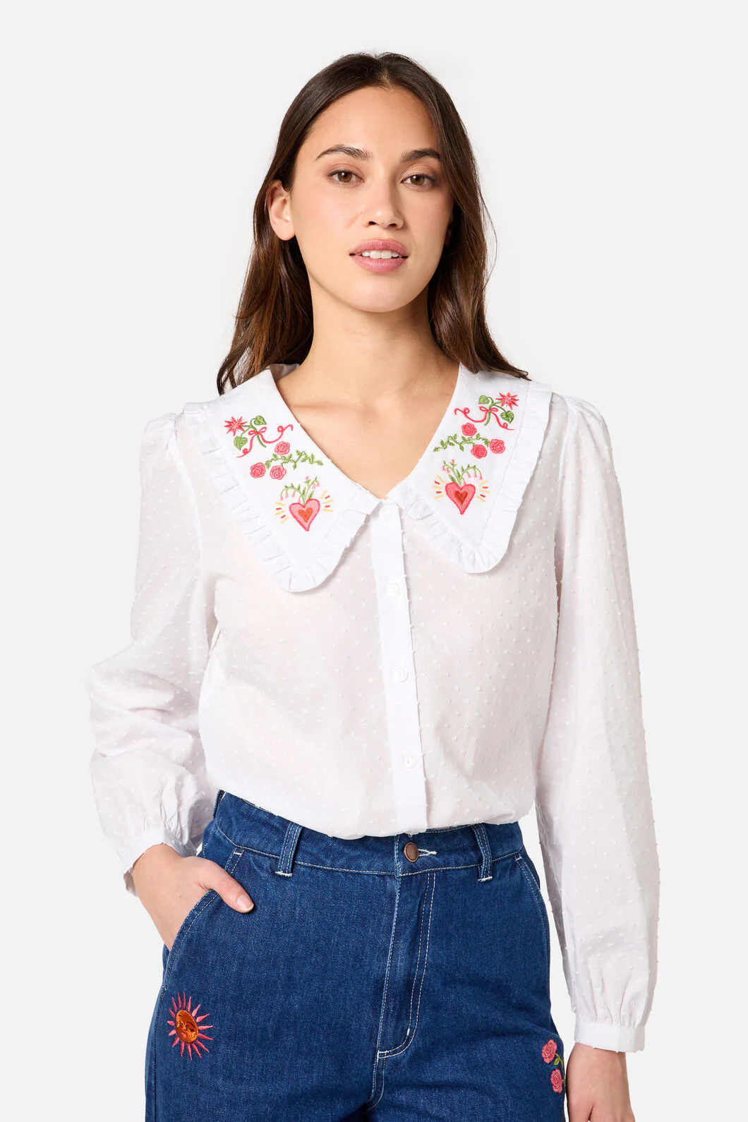 Folk Art Embroidered Blouse